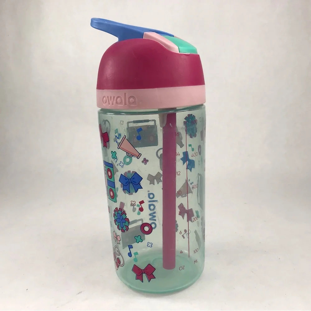 Owala 16 oz Kids FreeSip Water Bottle Pink Graphics - Picture 1 of 13